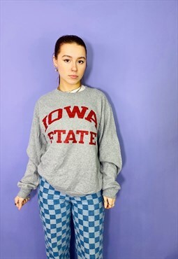 Vintage 90s USA Grey Iowa State University Sweatshirt