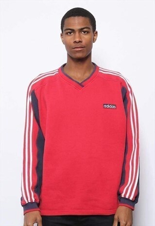 VINTAGE ADIDAS LOGO SWEATSHIRT RED