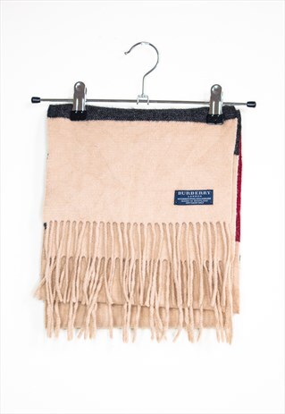 VINTAGE BURBERRY WOOL BLEND STRIPED SCARF