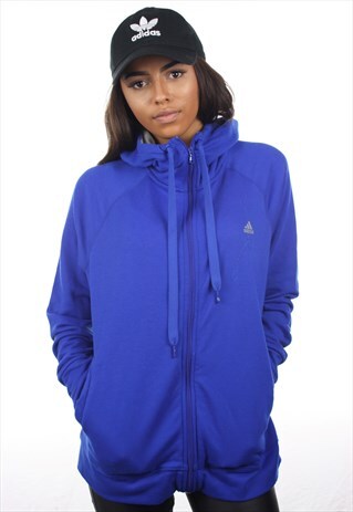 VINTAGE ADIDAS SMALL LOGO ZIP UP HOODIE