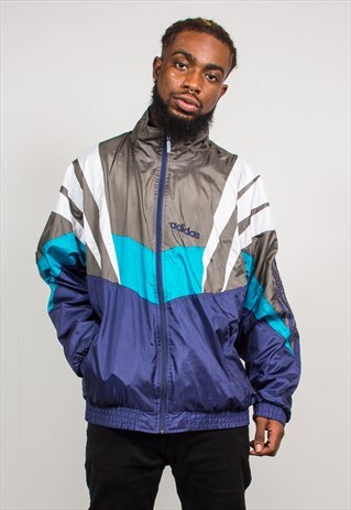 ADIDAS 90'S VINTAGE PURPLE SHELL TRACKSUIT JACKET TOP