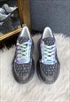 GREY KNITTED CHUNKY LACE UP TRAINERS