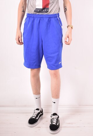 ASICS MENS VINTAGE SHORTS SMALL BLUE 90S