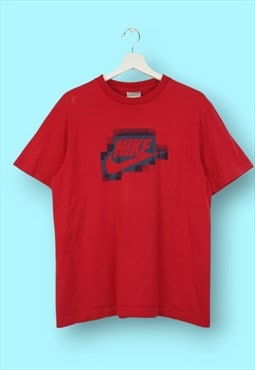 Vintage Nike T-Shirt Y2K in Red XL