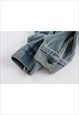 RUFFLE SLEEVES DENIM JACKET RETRO SHAPE BOMBER GRUNGE COAT