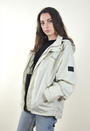 90S VINTAGE BEIGE THOMAS BURBERRY HOODED JACKET