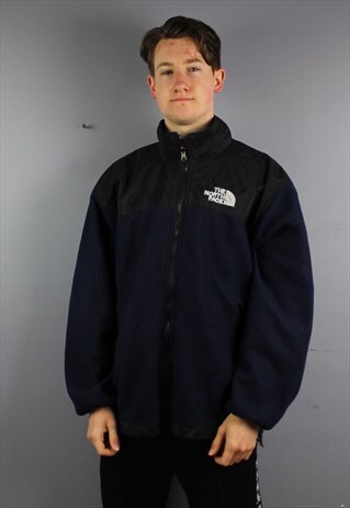 VINTAGE THE NORTH FACE FLEECE IN NAVY WITH EMBROIDERY