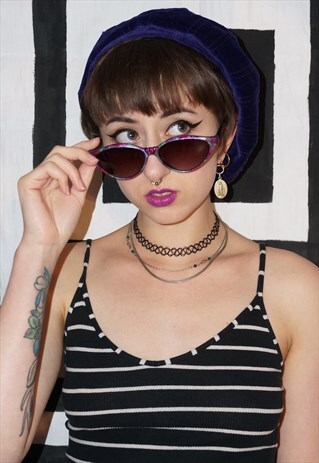 VINTAGE 90'S / Y2K PINK AND GREEN MARBLE EFFECT SUNGLASSES