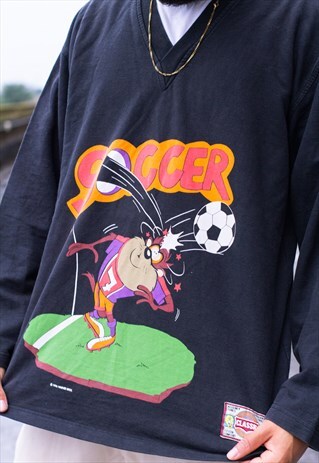 VINTAGE 96 TAZ THE TASMANIAN TIGER SWEATSHIRT IN BLACK