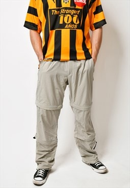 Y2K hiking pants beige for men multi pocket cargo trousers