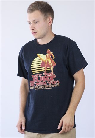 VINTAGE MENS STAR WARS DART VADER SURFING FLORIDA T-SHIRT