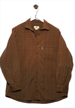 Vintage Woolrich Long Sleeve Shirt Checkered Look Brown