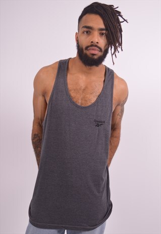 REEBOK MENS VINTAGE VEST TOP XXL GREY 90S