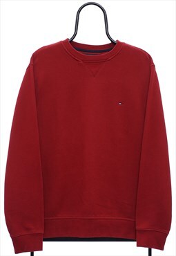 Vintage Tommy Hilfiger Logo Red Sweatshirt Womens