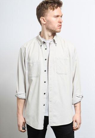 VINTAGE CORDUROY CORD SHIRT GREY