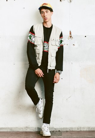 VINTAGE 90S UTILITY CARGO VEST GILET