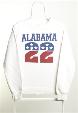 Vintage Champion Alabama Crewneck Logo Sweatshirt White