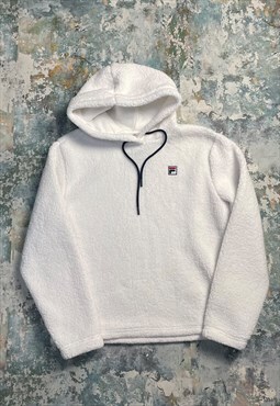 Fila Embroidered Spell Out Sherpa Fleece Hoodie