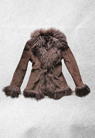 VINTAGE PENNY LANE FAUX FUR SUEDE COAT