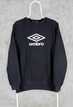 Vintage Black Umbro Sweatshirt Embroidered Spell Out Small