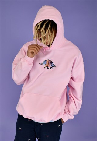 G&G UNISEX BABY PINK PASTEL DINO HOOD