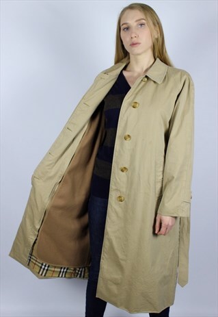 VINTAGE WOMENS BURBERRY LONDON TRENCH COAT CHECK NOVA 3 IN 1