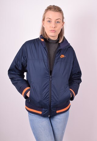 NIKE WOMENS VINTAGE JACKET SMALL BLUE 90S