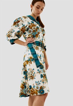 Retro Midi Dress in floral print