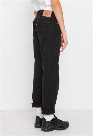 VINTAGE DARK BLACK LEVI'S 517 02 FIT DENIM JEANS