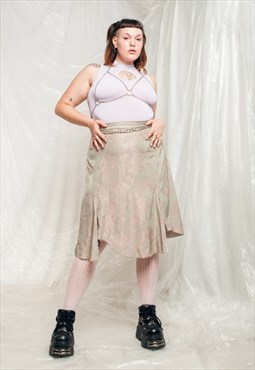 Vintage Skirt Y2K Fairy Frilly Midi in Beige