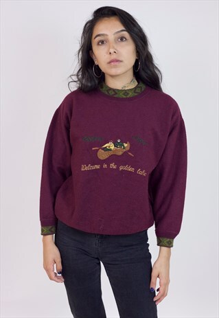 VINTAGE 90S BURGUNDY KNIT JUMPER