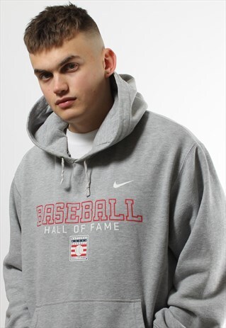 VINTAGE NIKE BASEBALL GREY SPELL OUT HOODIE