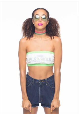 CUTE MISTAKE BANDEAU W/ LIME GLITTER DETAIL