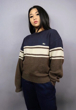 LACOSTE VINTAGE CREW NECK JUMPER KNITTED SWEATSHIRT