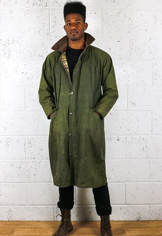 FOREST GREEN WAX TRENCH COAT