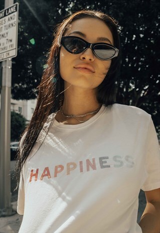 O&F HAPPINESS EMBROIDERY TEE