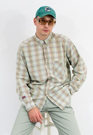MARLBORO VINTAGE PLAID SHIRT LONG SLEEVE TOP