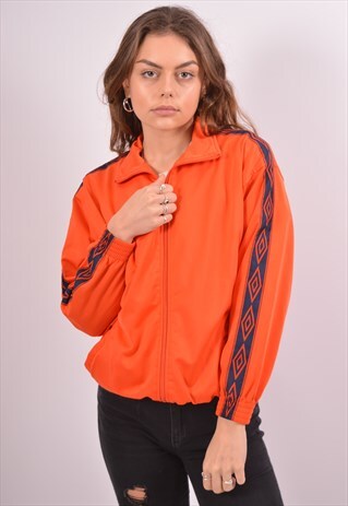 VINTAGE UMBRO TRACKSUIT TOP JACKET ORANGE