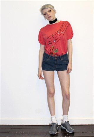 VINTAGE 90'S DENIM SHORTS SUMMER BOHO INDIE FESTIVAL LOOK