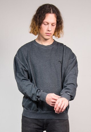 VINTAGE 90'S DARK GREY PUMA SWEATSHIRT JUMPER