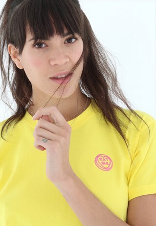 TSHIRT IN YELLOW WITH EMBROIDERED EAT ME HEART