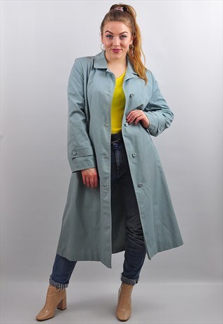 VINTAGE 90S DUCK EGG GREEN MAC / DUSTER COAT