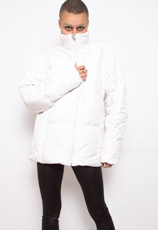 VINTAGE 90S WHITE PUFFER JACKET ID:5113