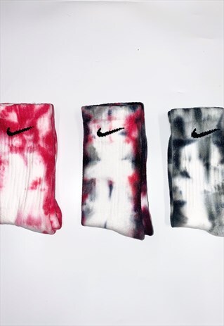 UNISEX FULL CREW NIKE SOCKS TIE DYE 3 PACK DRAGON COLLECTION