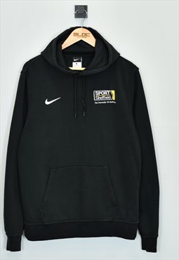 Vintage Nike Hooded Sweatshirt Black Medium