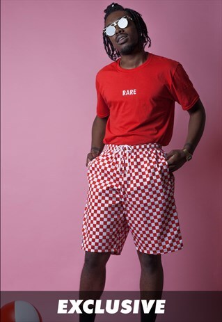 EXCLUSIVE RARE RED CHEQUERED CHEF SHORTS
