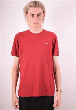 NIKE MENS VINTAGE T-SHIRT TOP MEDIUM RED 90S