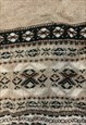 VINTAGE KNITTED JUMPER ABSTRACT PATTERNED GRANDAD SWEATER