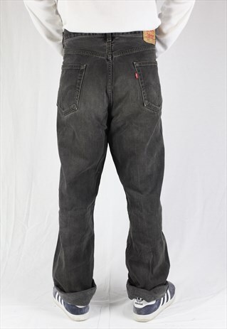 MENS VINTAGE LEVIS JEANS 550 W36 L32 RELAXED FADED BLACK 90S