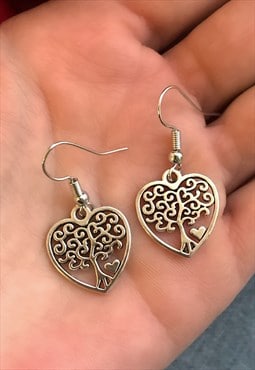 Tree Of Life Heart Earrings